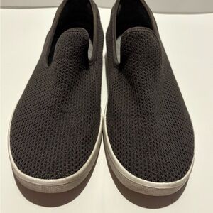 allbirds Women's Slip-On Knit Sneakers - Black with White Sole